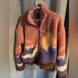 Fuzzy sweater zip up
